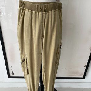 Young Fabulous & Broke Tencel Twill Khaki Cargo Utility Joggers